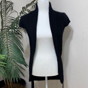 Between Me & You Black Tie Up Sleeveless Cardigan
